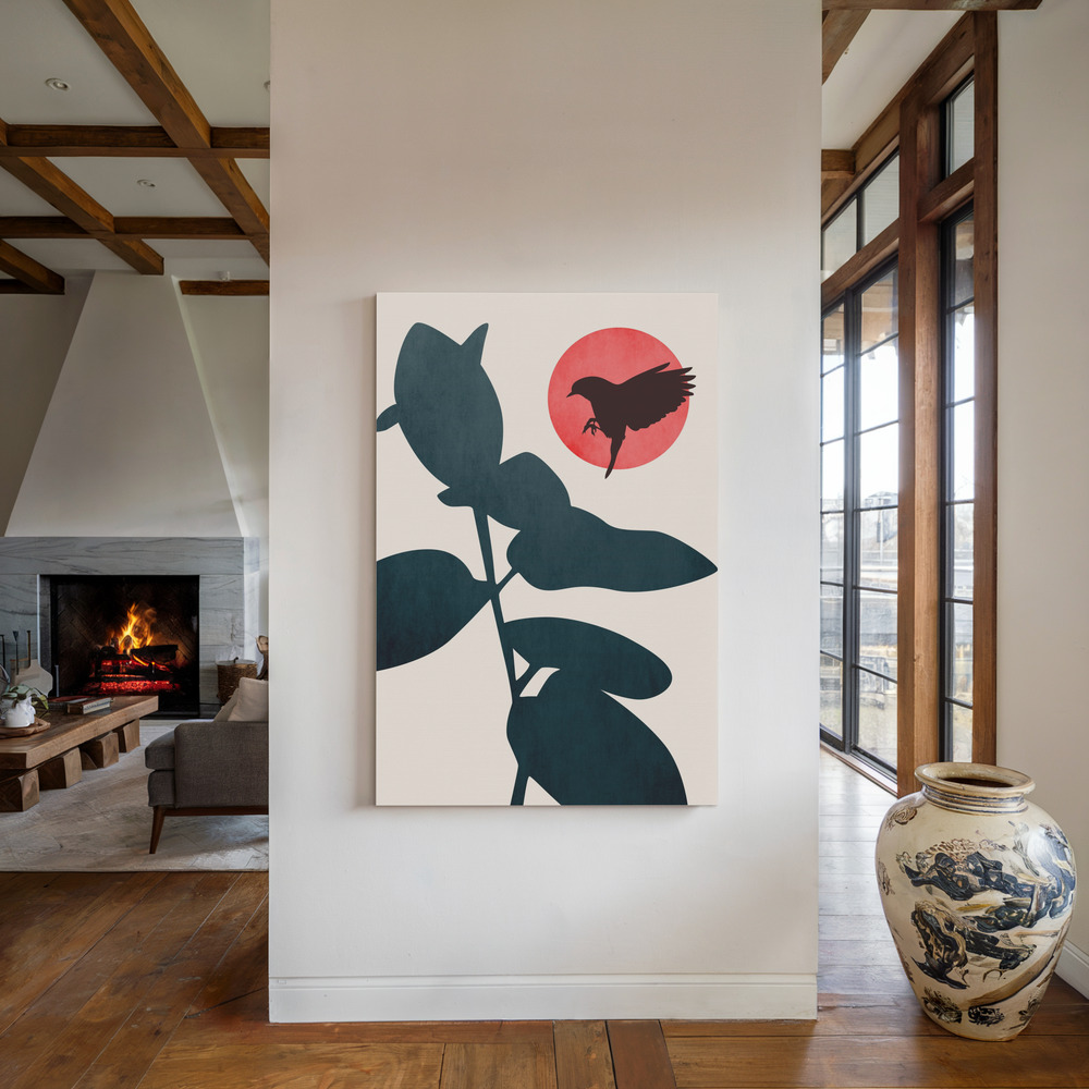 Toile - Japanese Bird au coin du feu