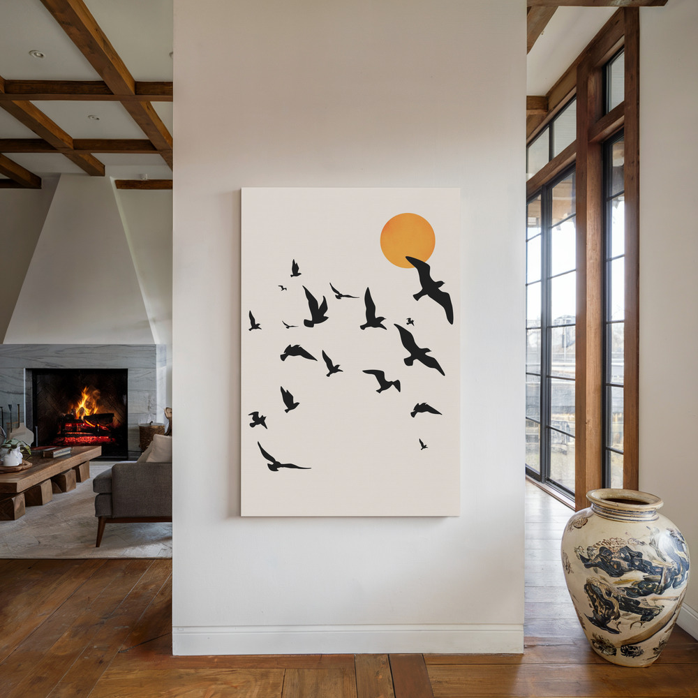 Lienzo - Dancing In the Sky junto a la chimenea