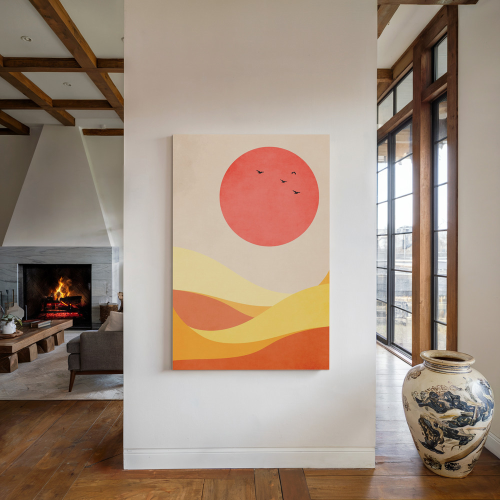 Canvas print - Sweet Harmony by the fireplace