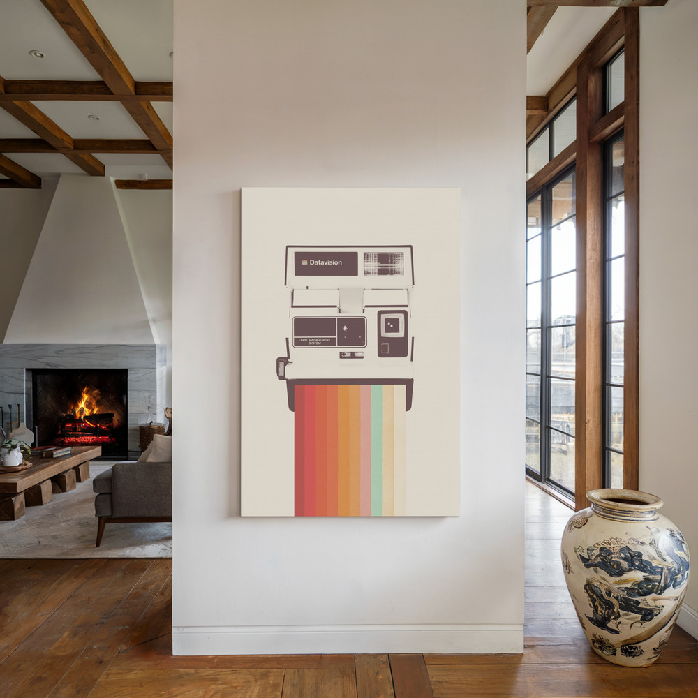 Canvastavla Instant Camera Rainbow - Tavla vid den öppna spisen
