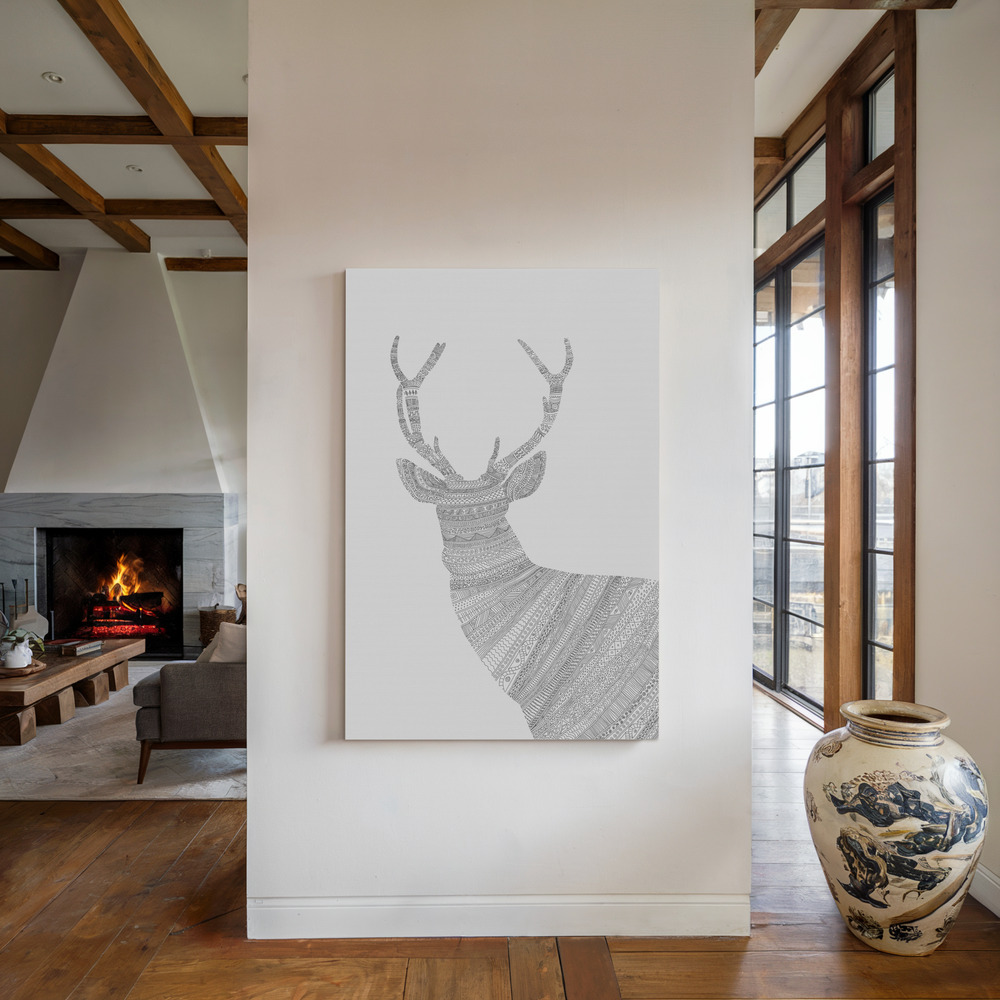 Toile - Stag Grey au coin du feu