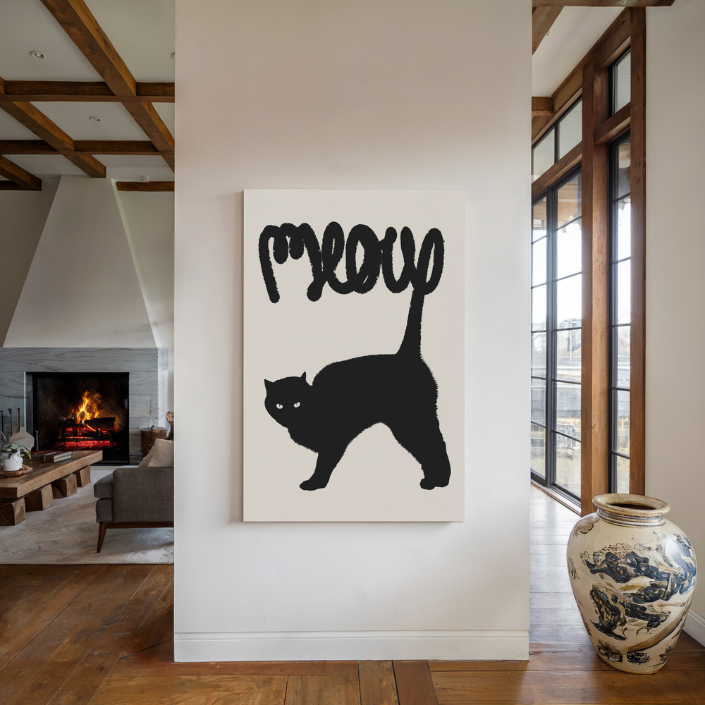 Toile - Meow au coin du feu