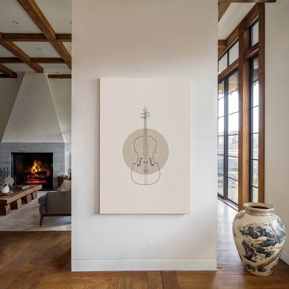 Lienzo - Cello Geo junto a la chimenea