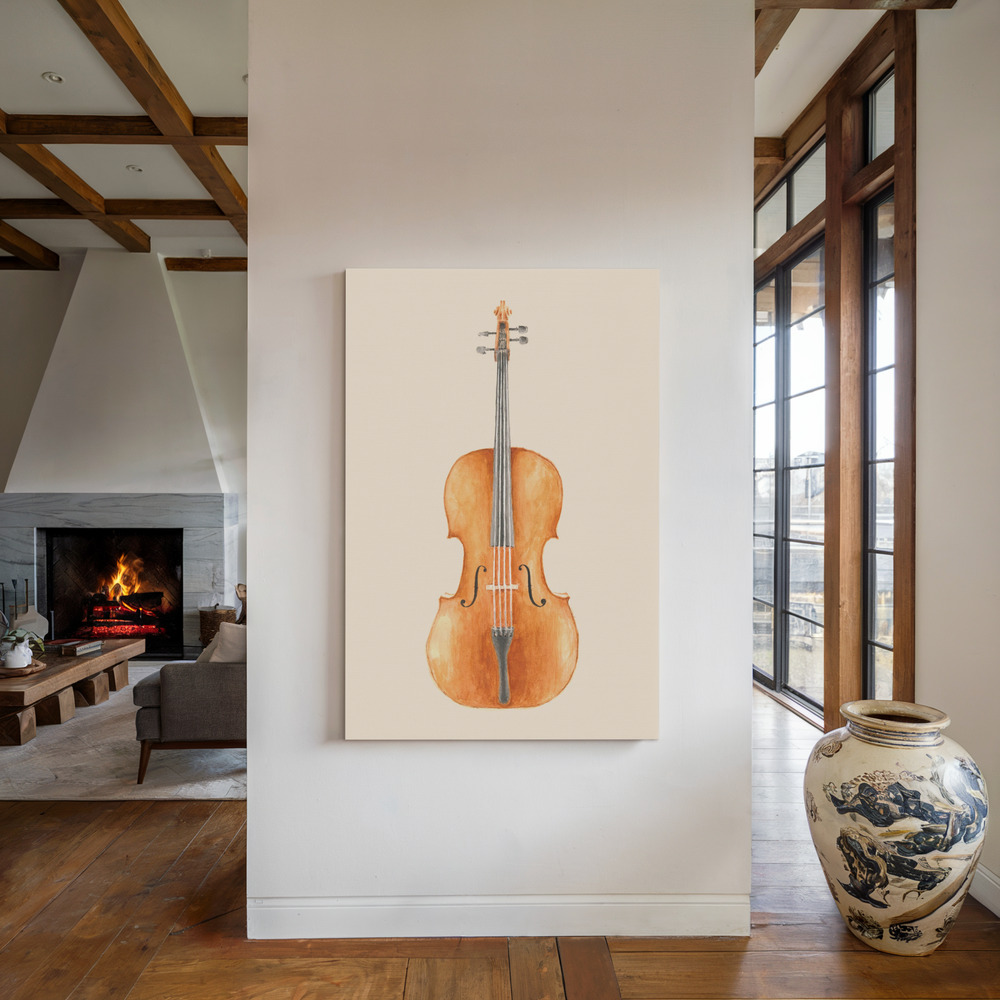 Toile - Cello au coin du feu