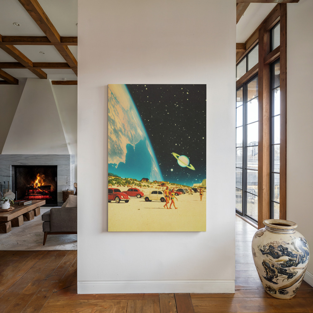 Leinwandbild - Galaxy Beach am Kamin