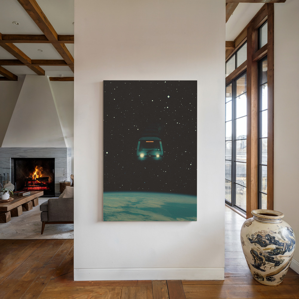 Leinwandbild - Space Express am Kamin