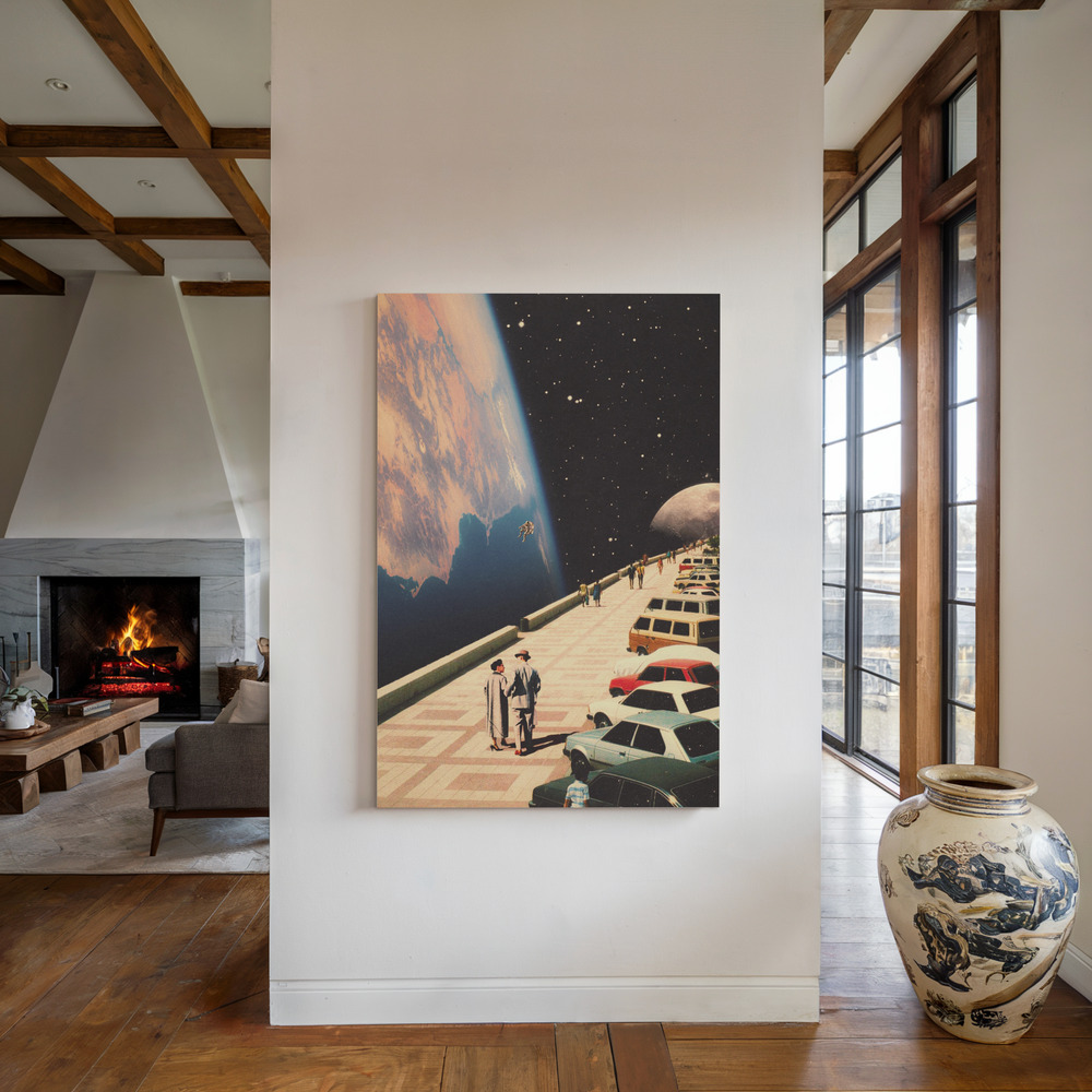 Canvas schilderi - Space Promenade bij de open haard