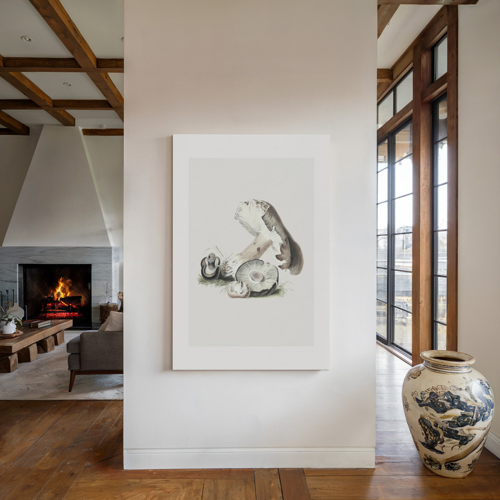Canvas print - Vintage Agaricus Augustus Mushroom 50x70 by the fireplace