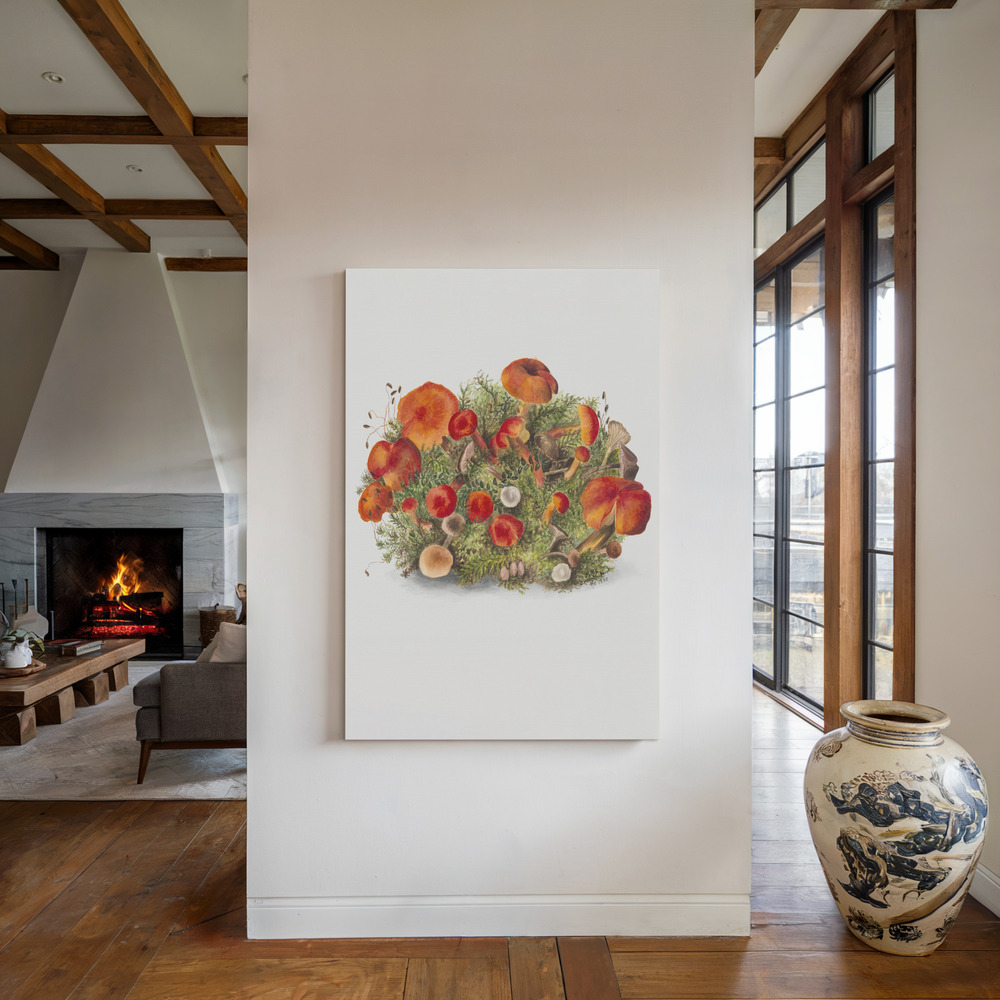 Canvas print - Study of Mushrooms (1880) Portrait Mode by the fireplace
