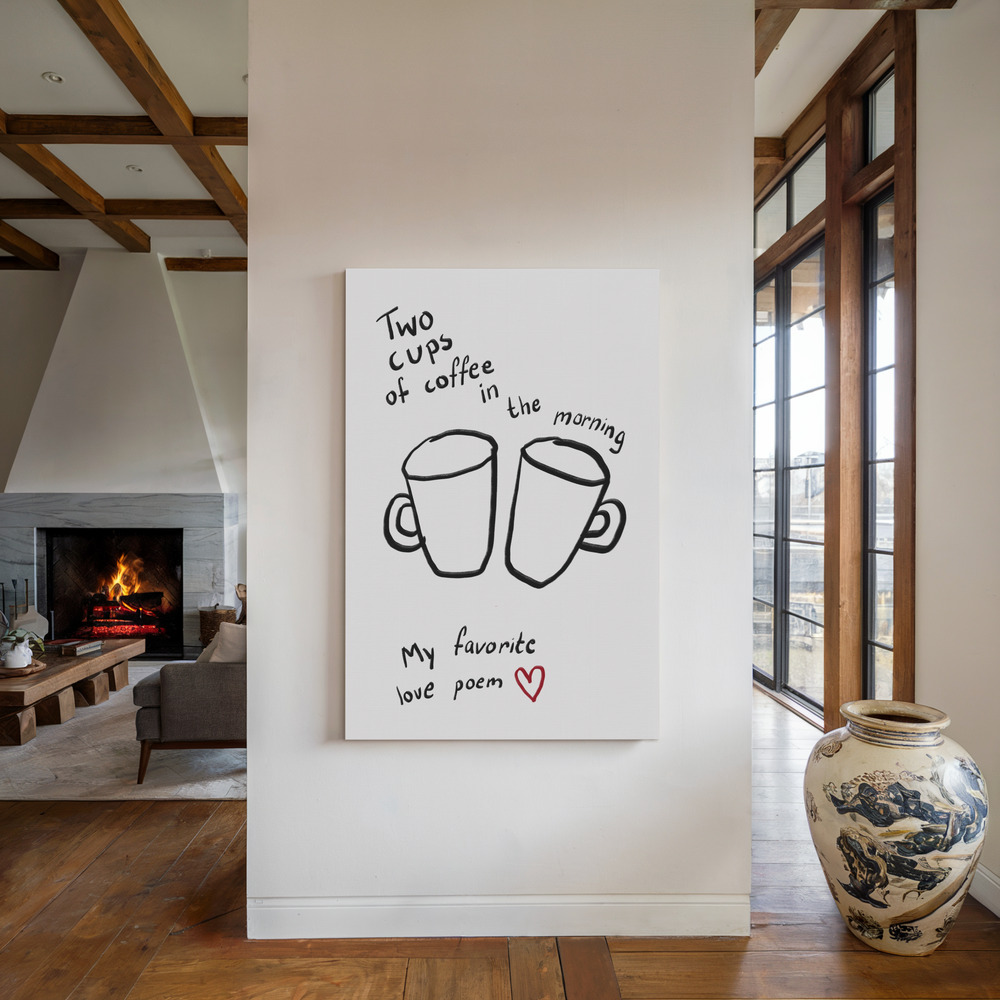 Toile - Two Cups au coin du feu