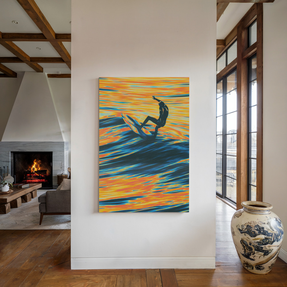 Lienzo - Surf Trip junto a la chimenea