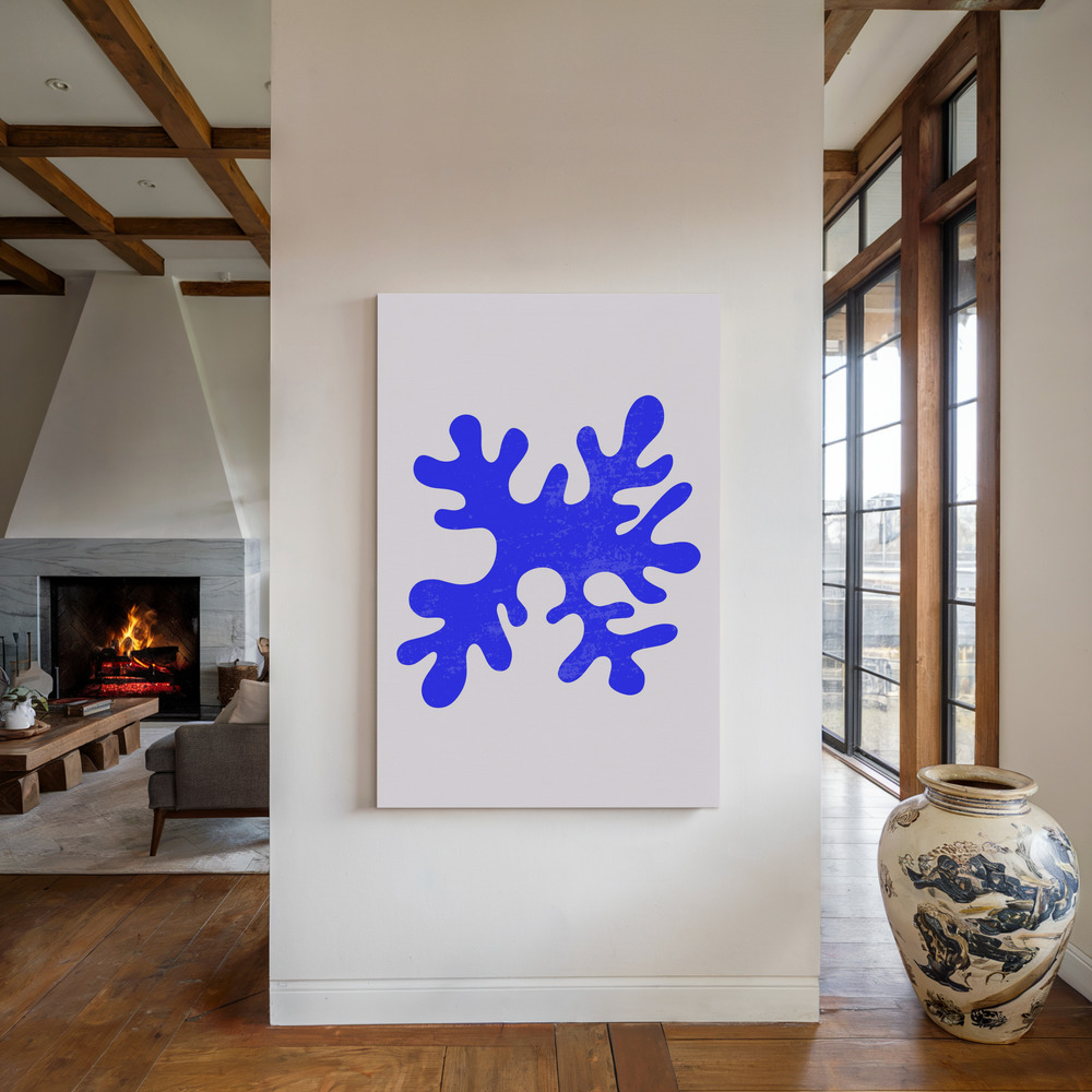 Lienzo - Abstract Blue Algae junto a la chimenea