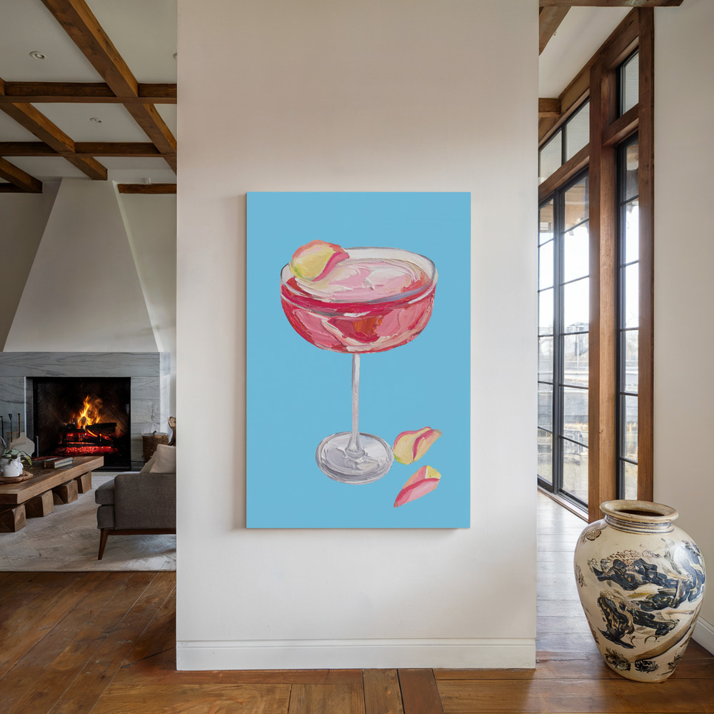 Toile - Sparkling Rose Gin Cocktail au coin du feu