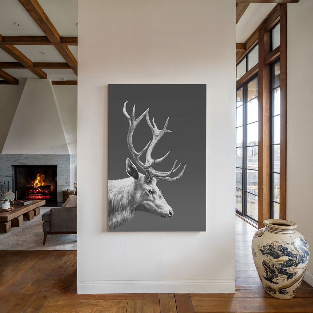 Toile - Reindeer au coin du feu