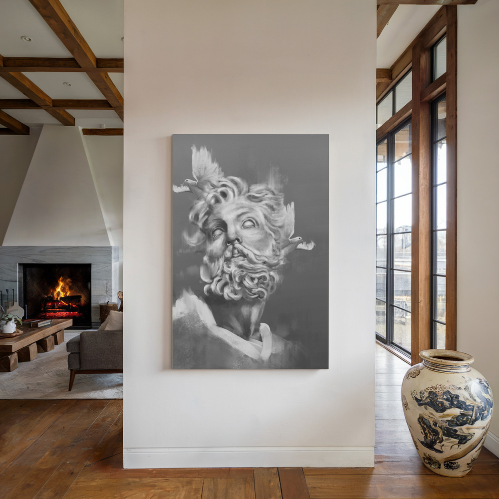 Lienzo - Monument of You junto a la chimenea