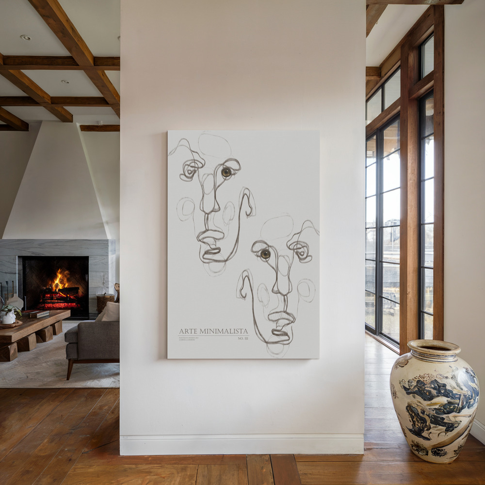 Canvas schilderi - Arte Minimalista No 3 bij de open haard