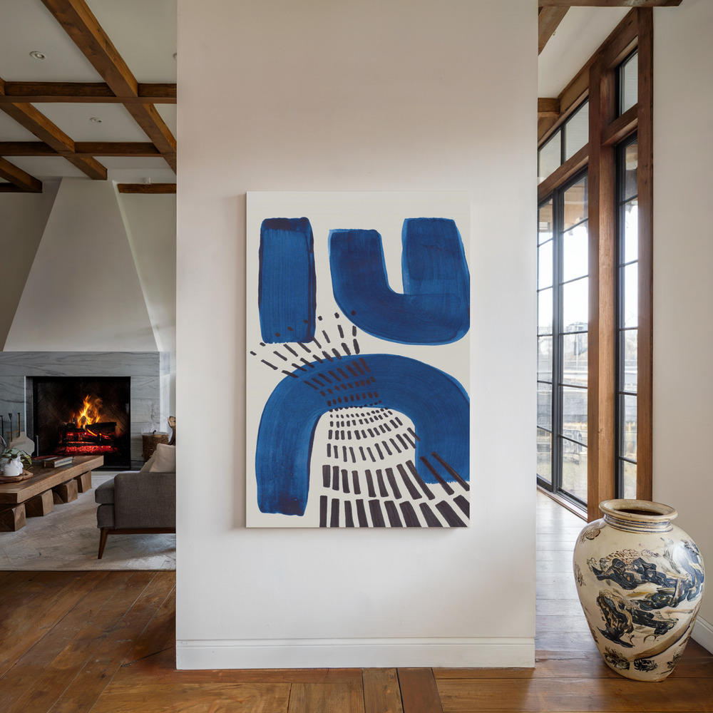 Lienzo - Blue Magnet junto a la chimenea