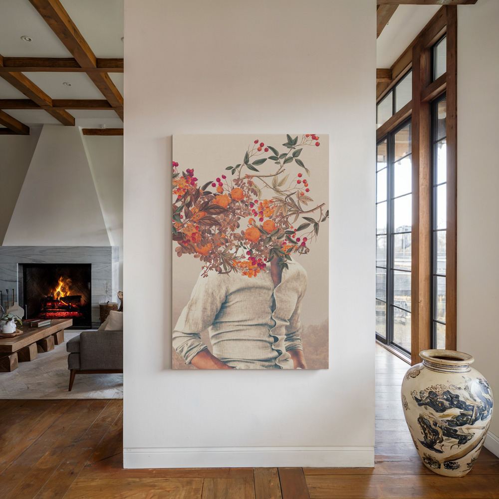 Canvas print - Roots Bright by the fireplace