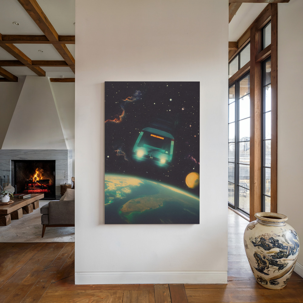 Lienzo - The Space Express junto a la chimenea