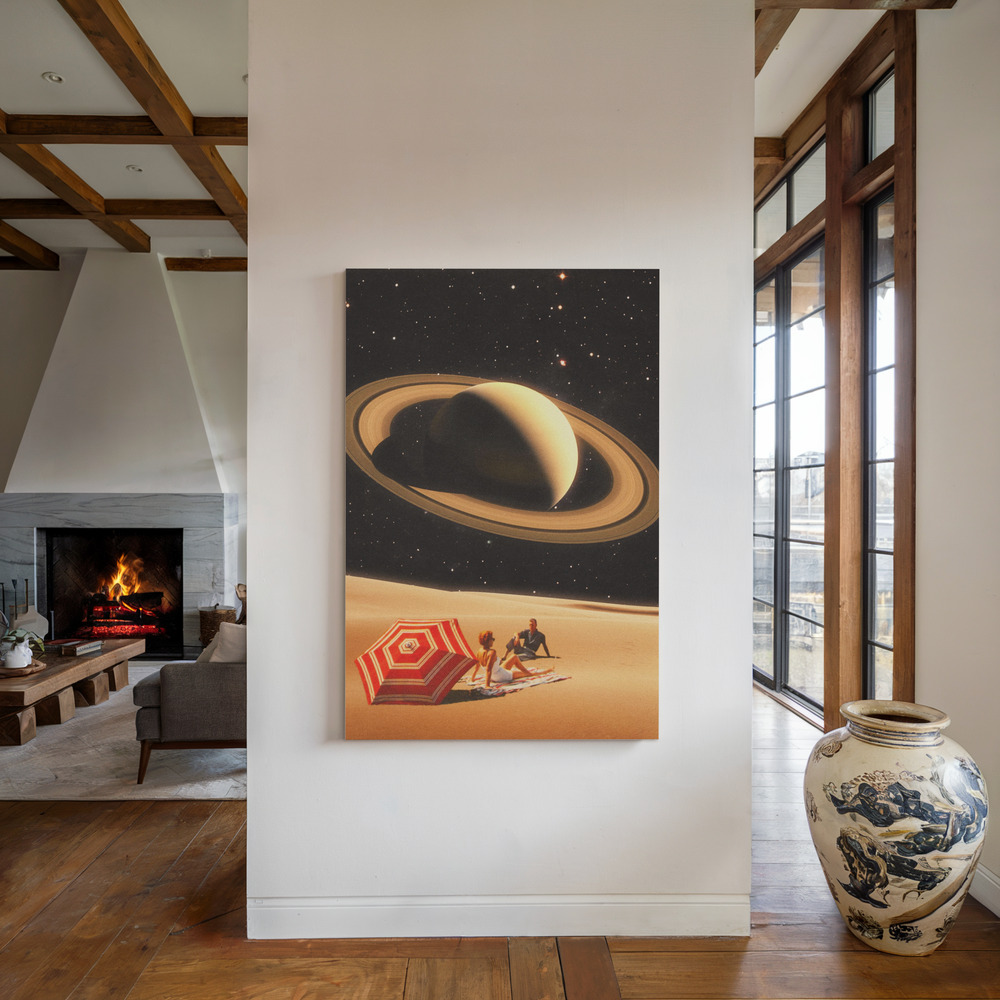 Stampe su tela - Space Date accanto al camino