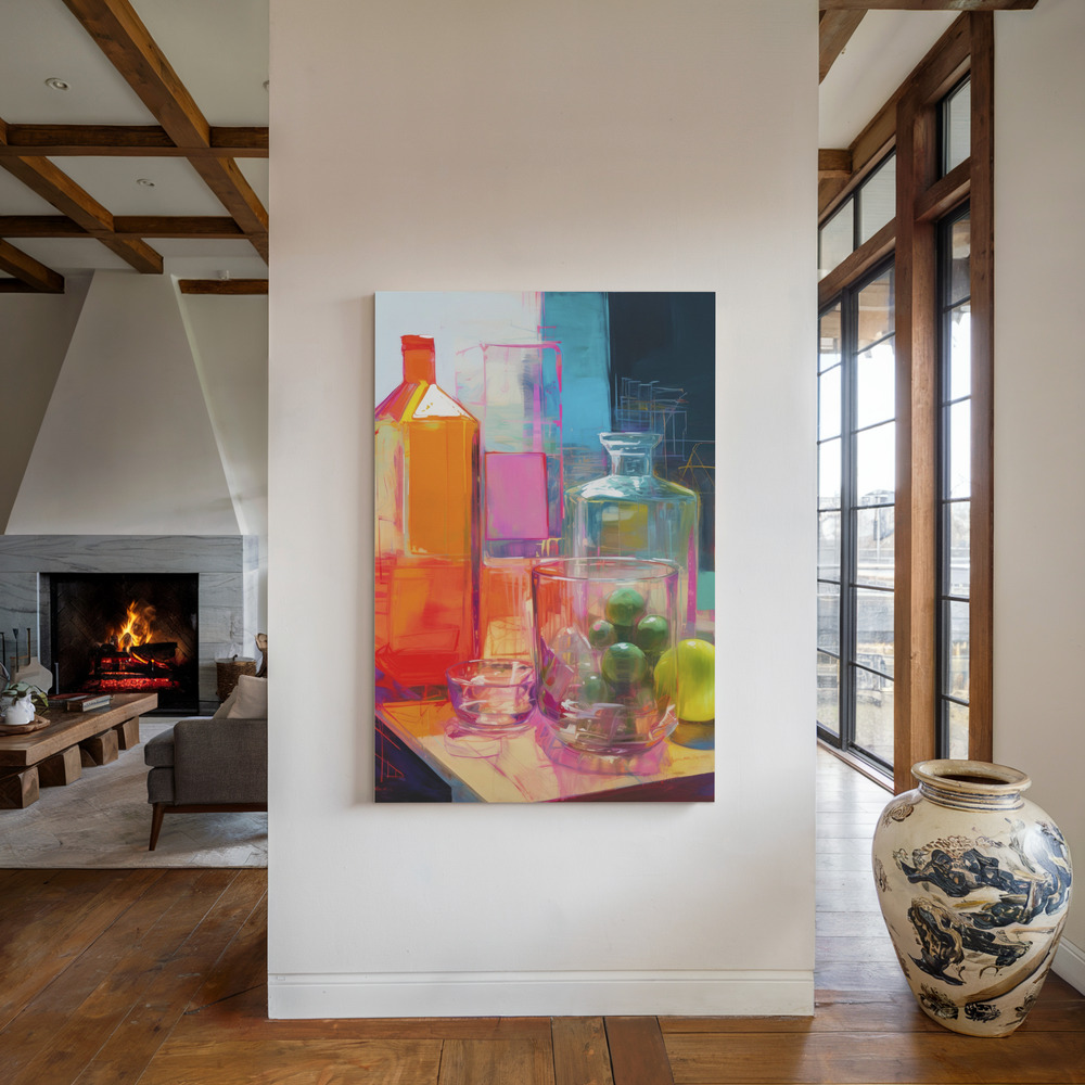 Toile - Neon Still Life No 2 au coin du feu