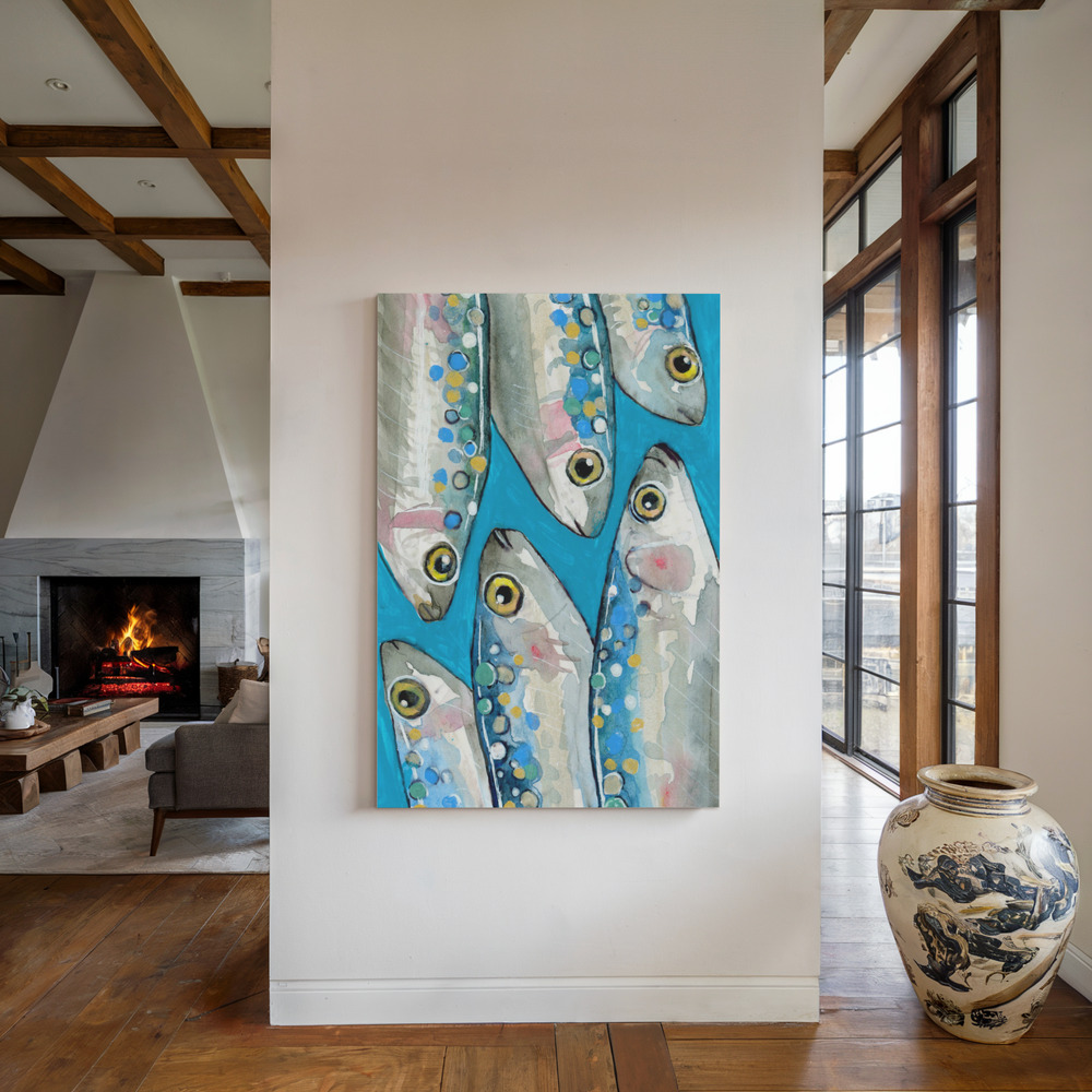 Toile - Fishes au coin du feu