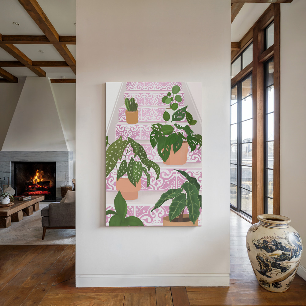 Toile - Plants au coin du feu