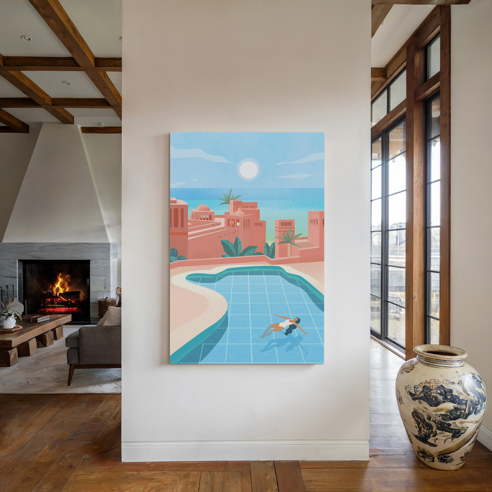 Canvas schilderi - Tenerife bij de open haard