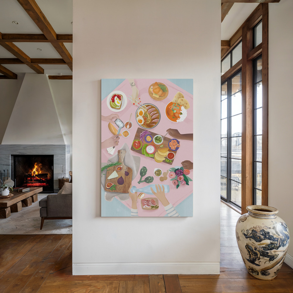 Toile - Brunch au coin du feu