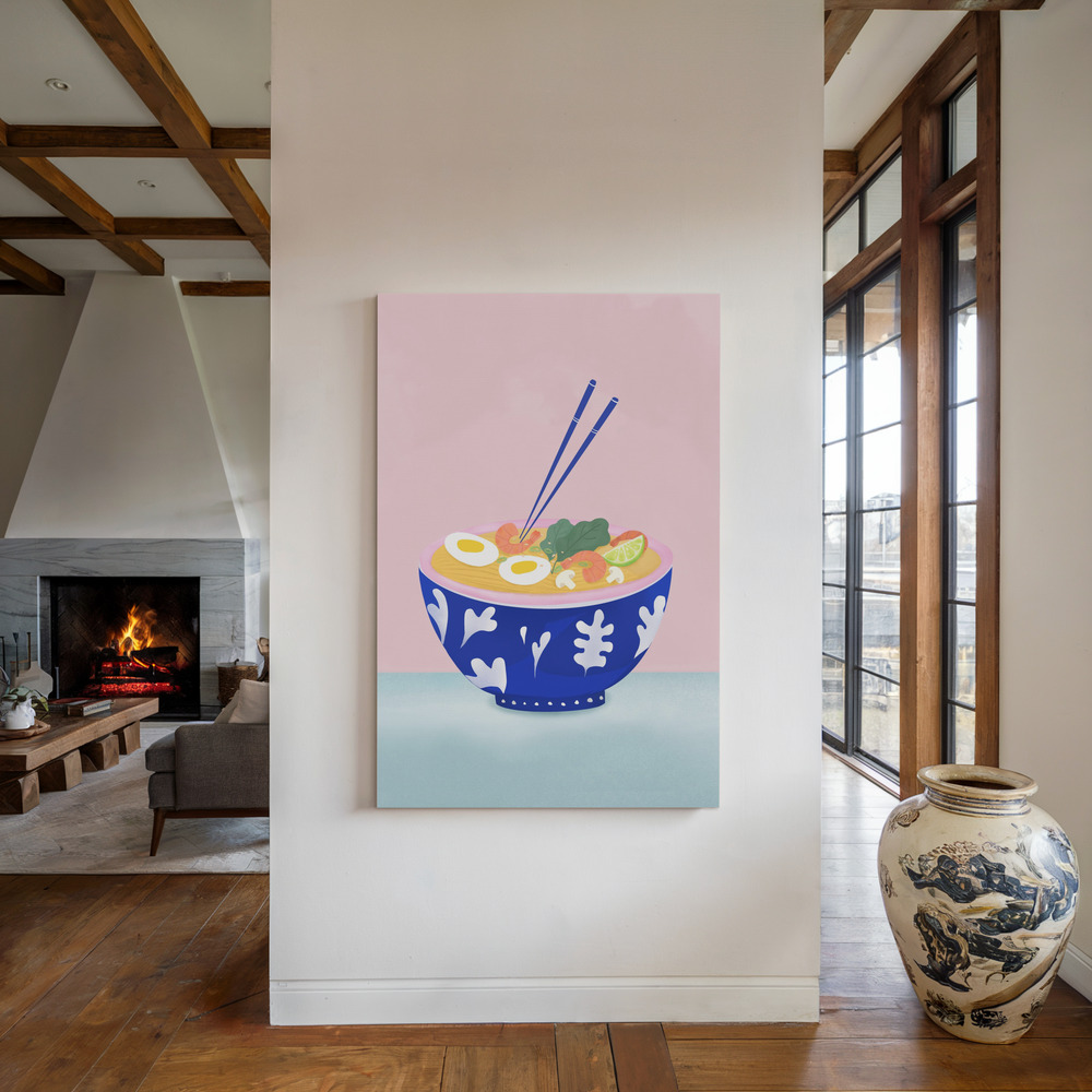 Lærred - Ramen Bowl ved pejsen