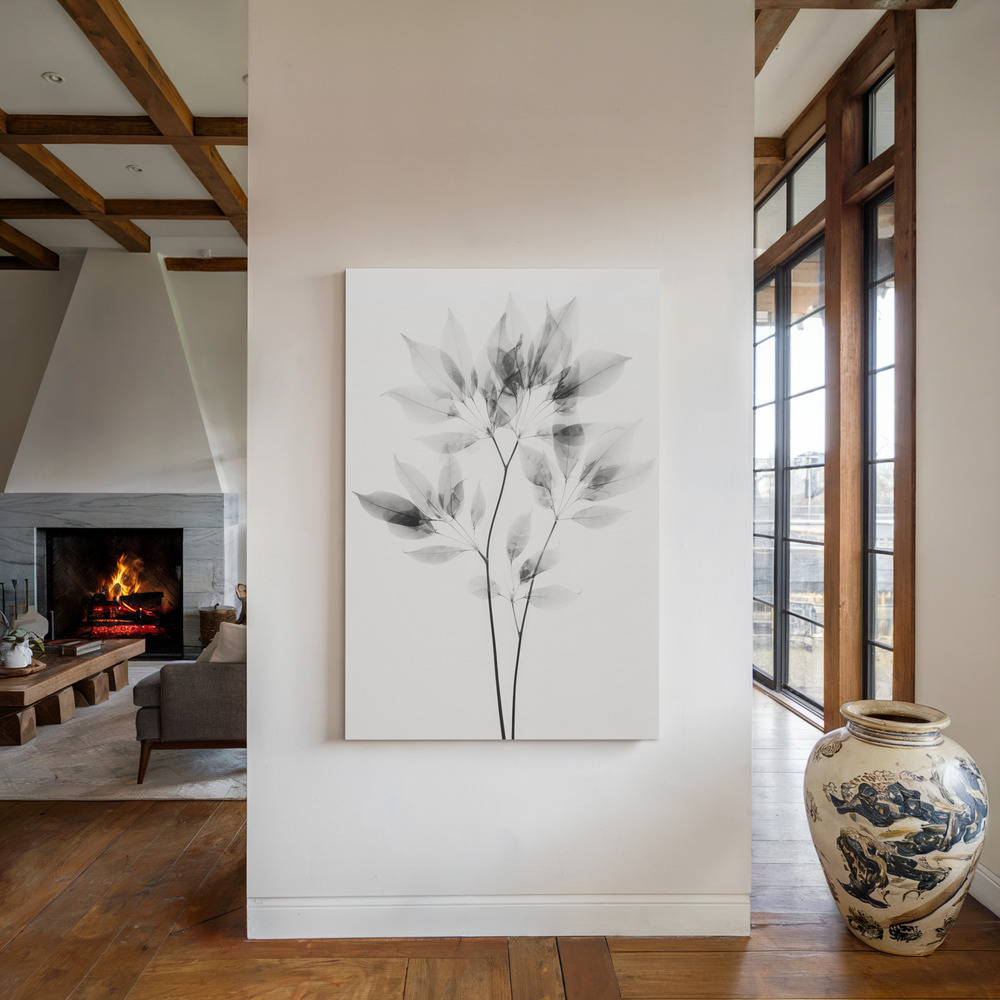 Canvas print - Transparent Botanic No 8 by the fireplace