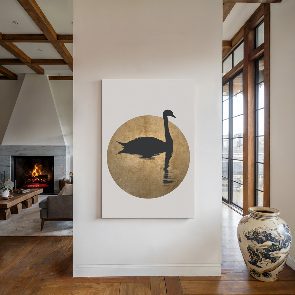Lienzo - The Swan Gold junto a la chimenea