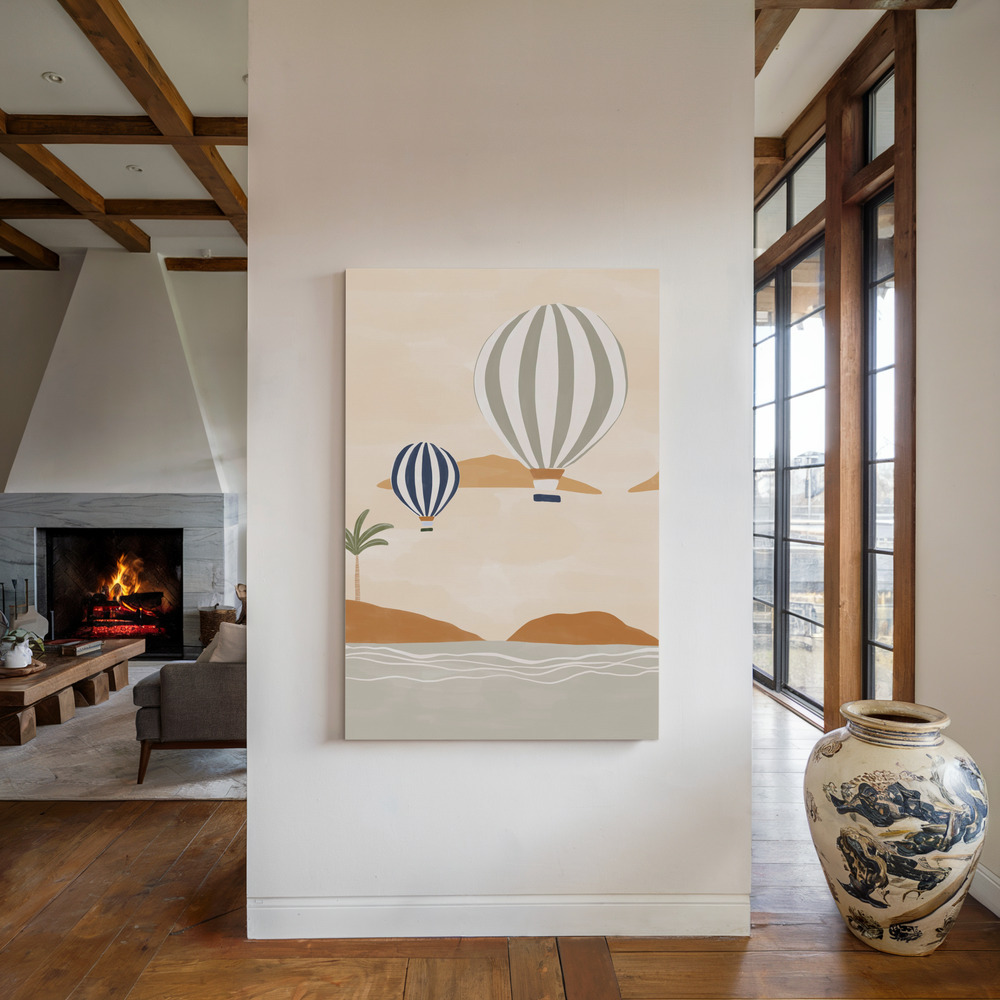 Toile - Airballoons In Dessert au coin du feu