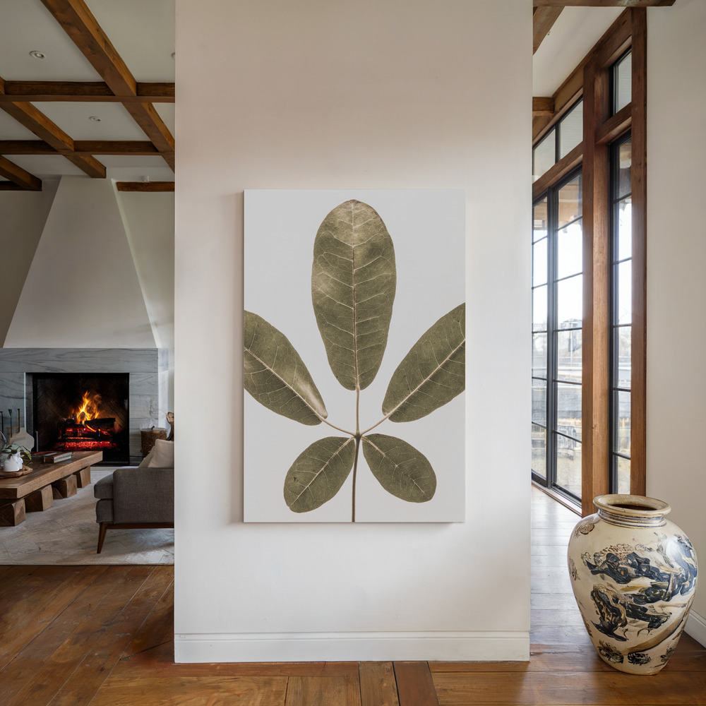 Lienzo - Autum Leaf junto a la chimenea