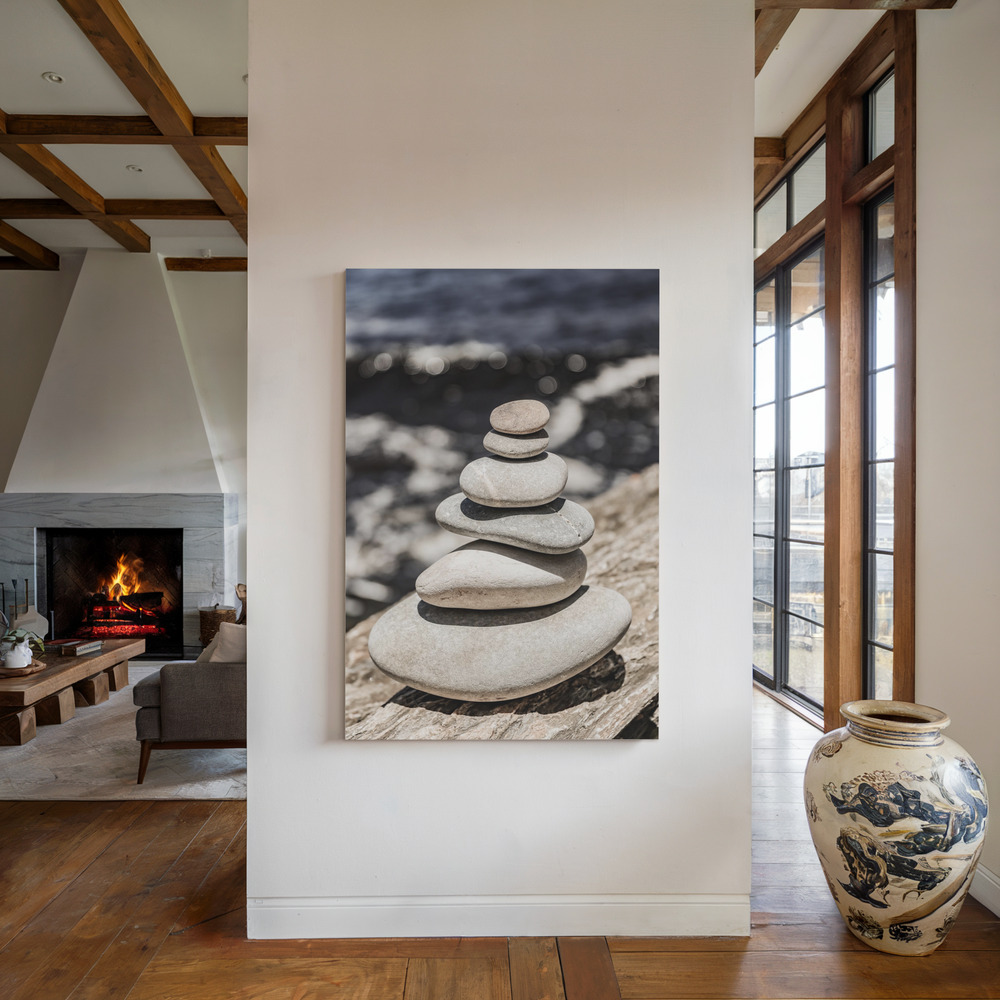 Lienzo - Balance junto a la chimenea