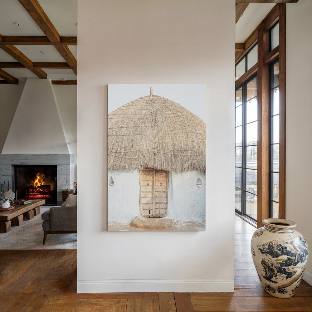 Canvas print - Desert Hut by the fireplace