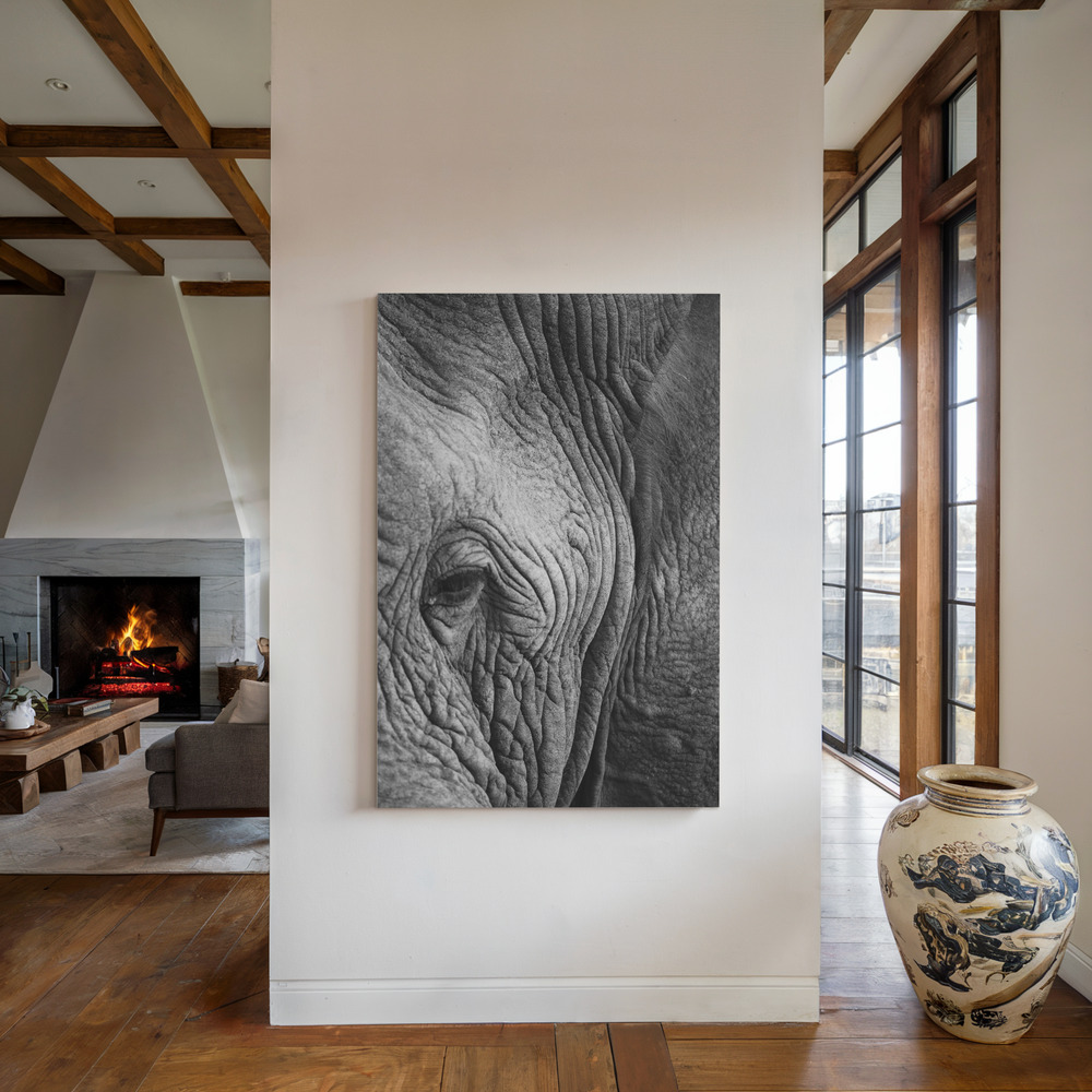 Stampe su tela - Elephant Study accanto al camino