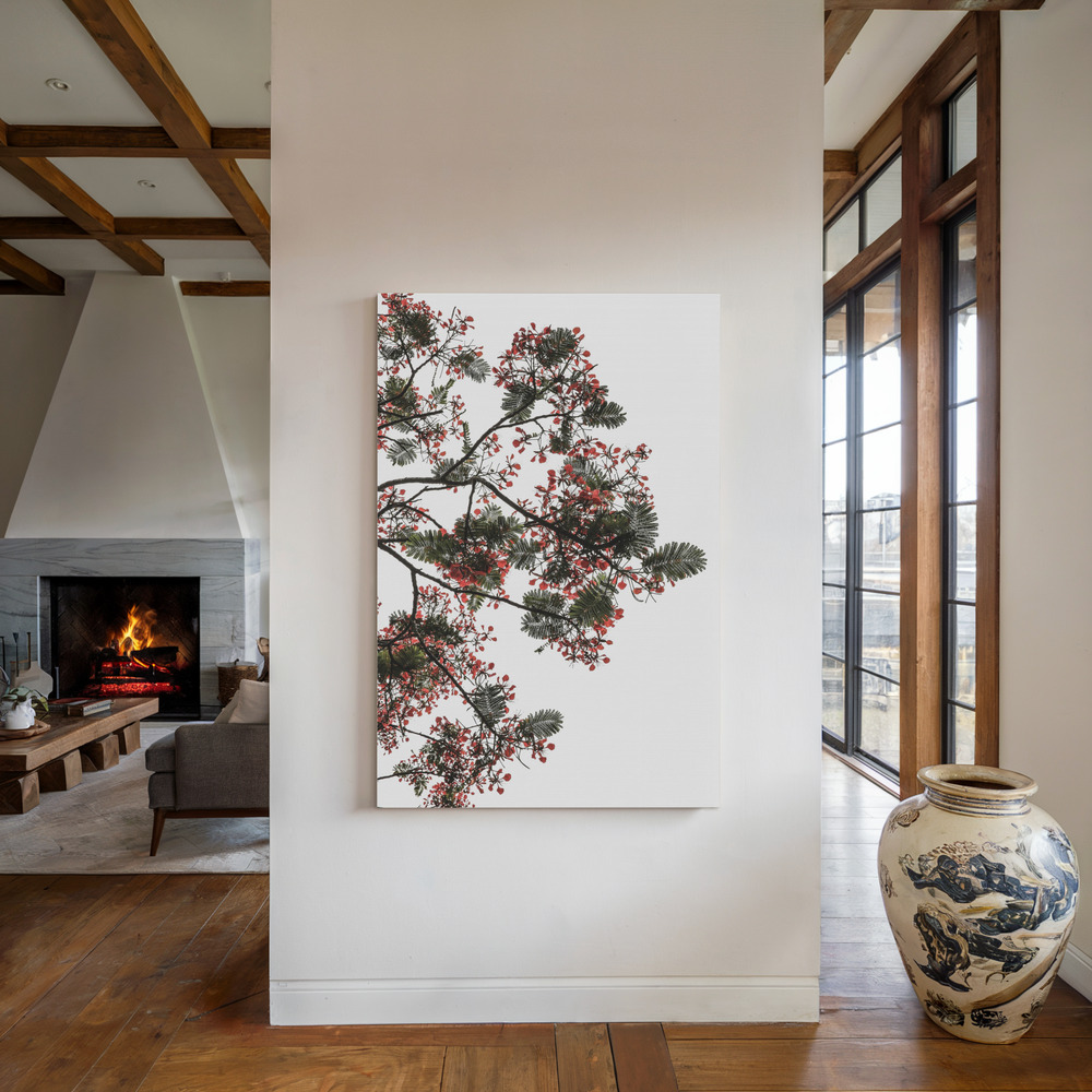 Canvas schilderi - Flamboyant bij de open haard