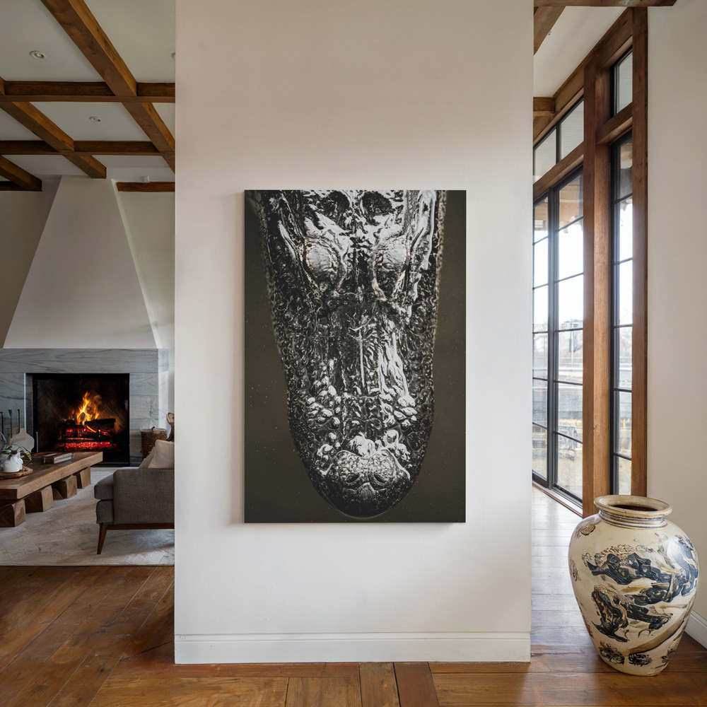 Toile - Gator au coin du feu