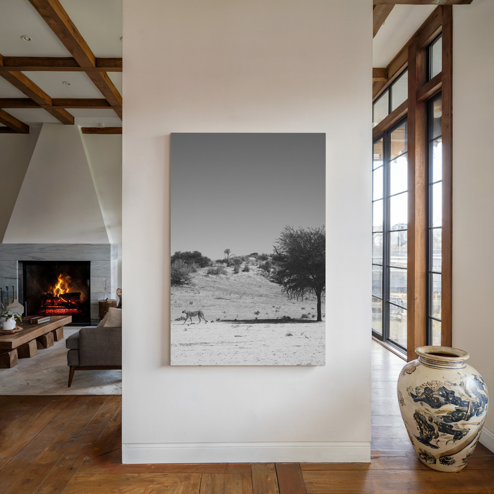 Canvas print - Loner by the fireplace