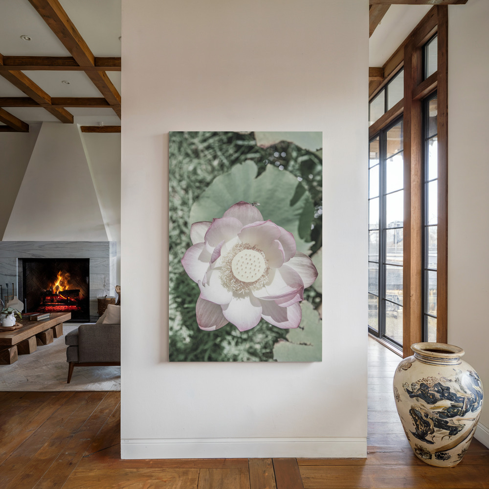 Canvas schilderi - Lotus bij de open haard