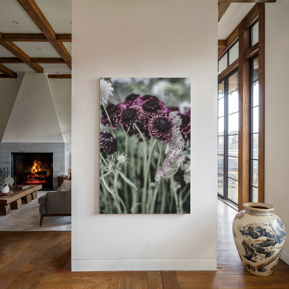 Canvas print - Purple Heart by the fireplace