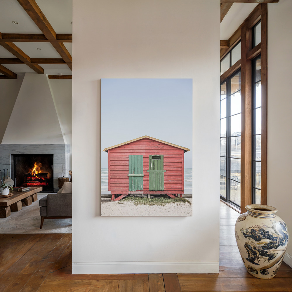 Toile - Red Hut au coin du feu