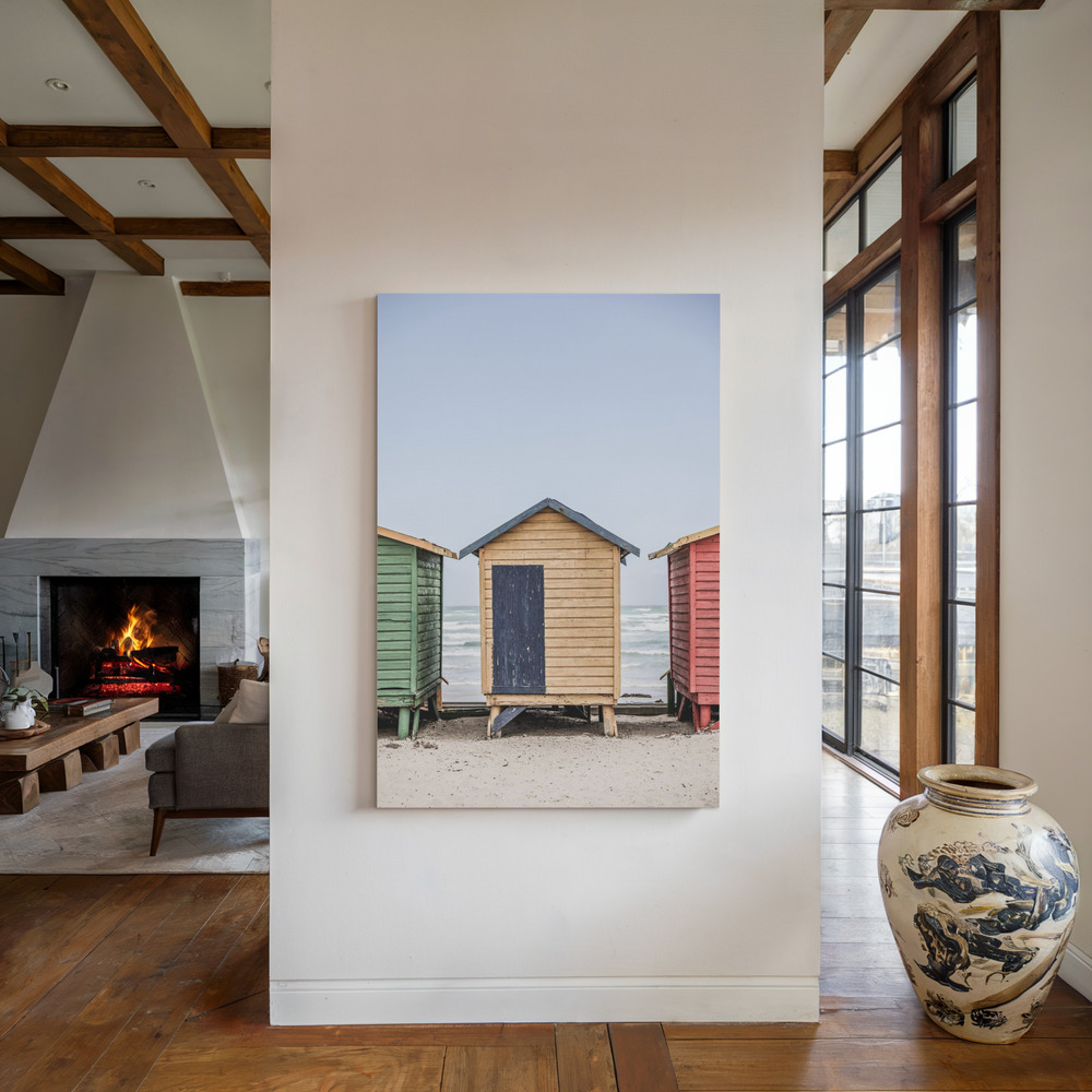 Lienzo - Yellow Hut junto a la chimenea