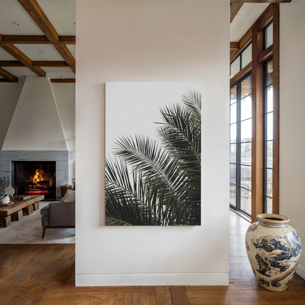 Lærred - Palm Leaves 3 ved pejsen