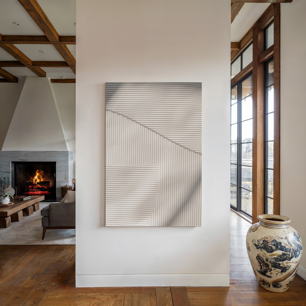Canvas print - Paper Studies 5 by the fireplace