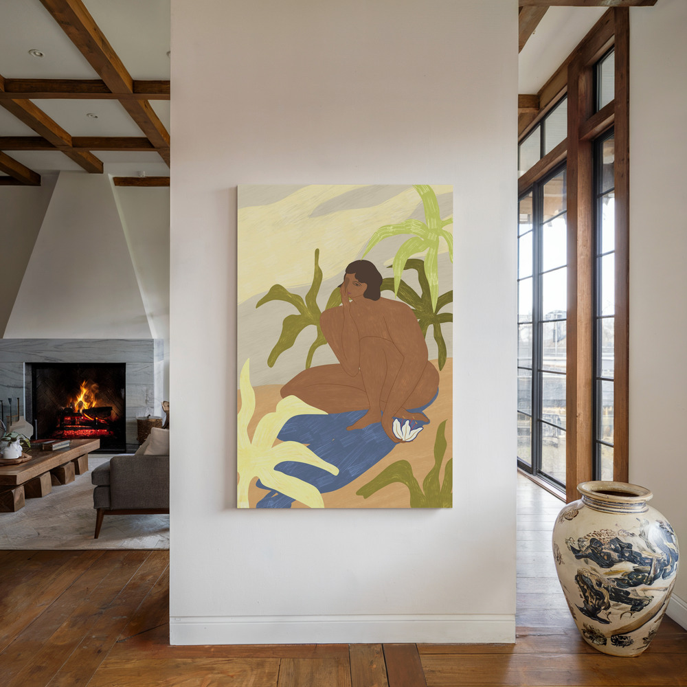 Lienzo - Aunaturel junto a la chimenea