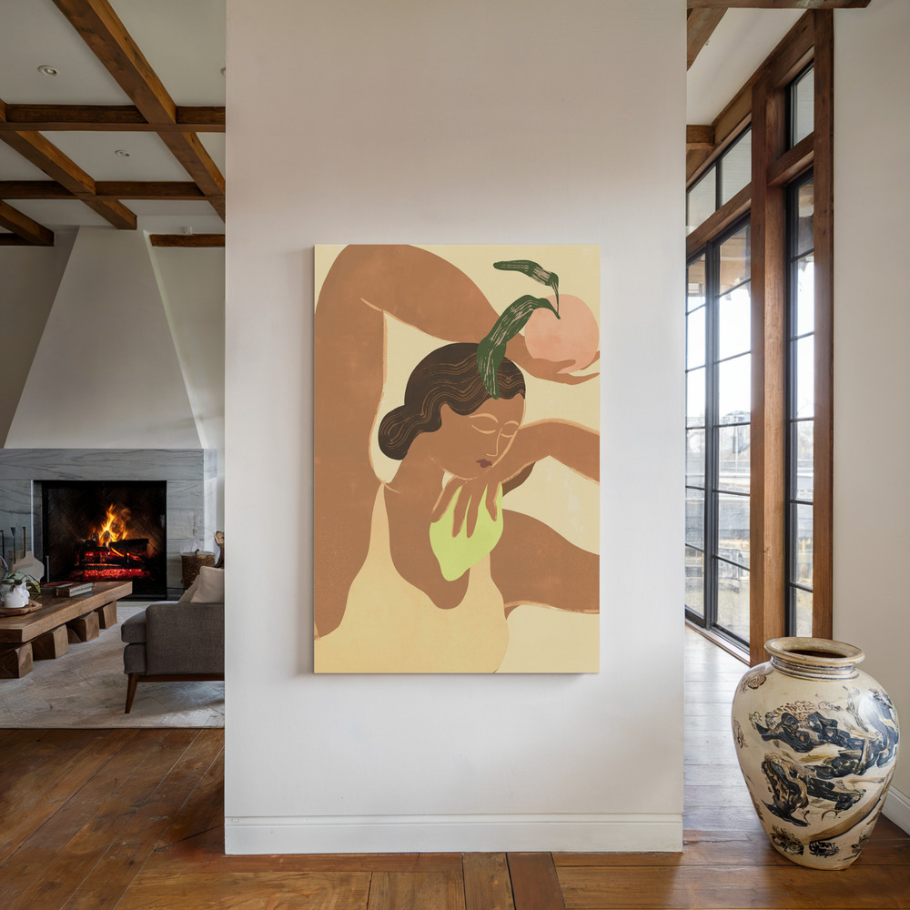 Lienzo - Lemonapple junto a la chimenea