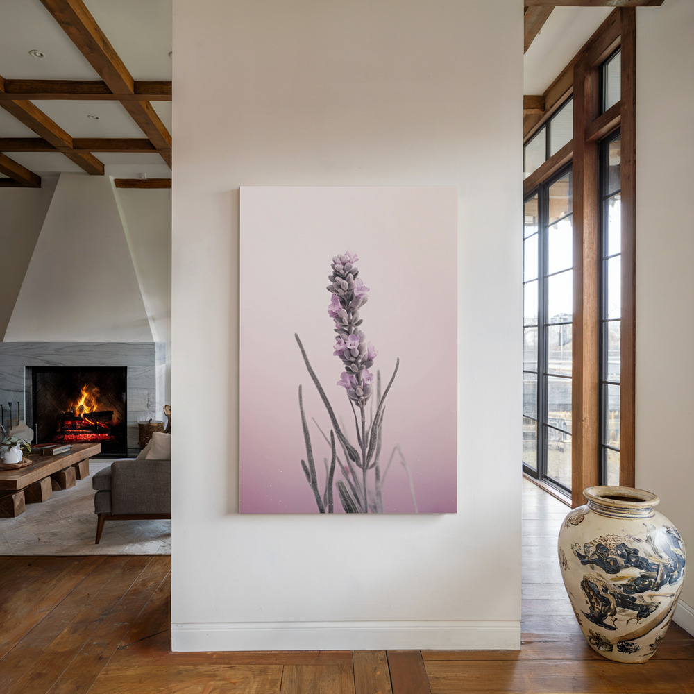Canvas print - Pastel Lavender by the fireplace