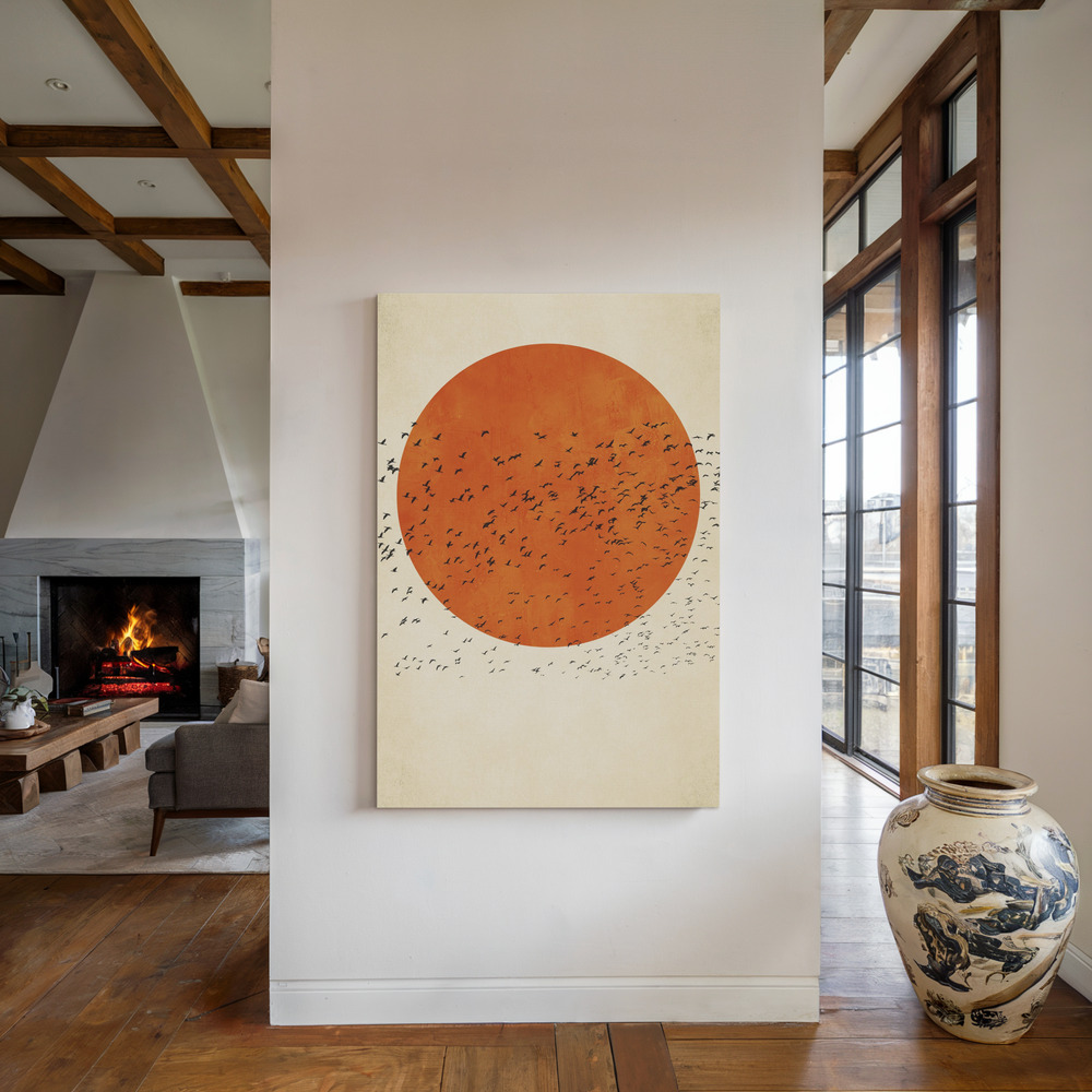 Canvas print - Birds In the Sun by the fireplace